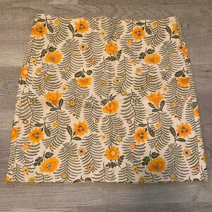 Loft Outlet Womens Short Skirt Size 8 Flowers & Greenery Print Unlined Back Zip